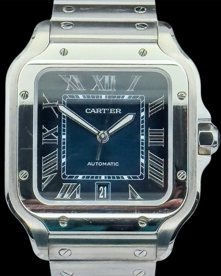 2024 Cartier Santos De Cartier 39.8MM Blue Dial Steel Bracelet (WSSA0030)