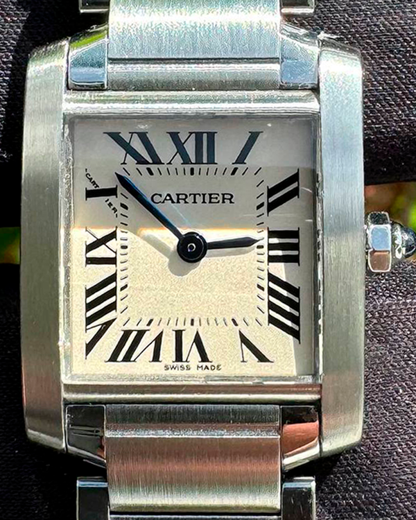 Cartier Tank Française 20MM Quartz White Dial Steel Bracelet (2384)