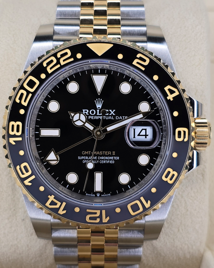 2023 Rolex GMT-Master II "Bumblebee" 40MM Black Dial Two-Tone Jubilee Bracelet (126713GRNR)