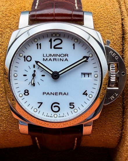 2016 Panerai Luminor Marina 1950 3 Days 42MM White Dial Leather Strap (PAM00523)