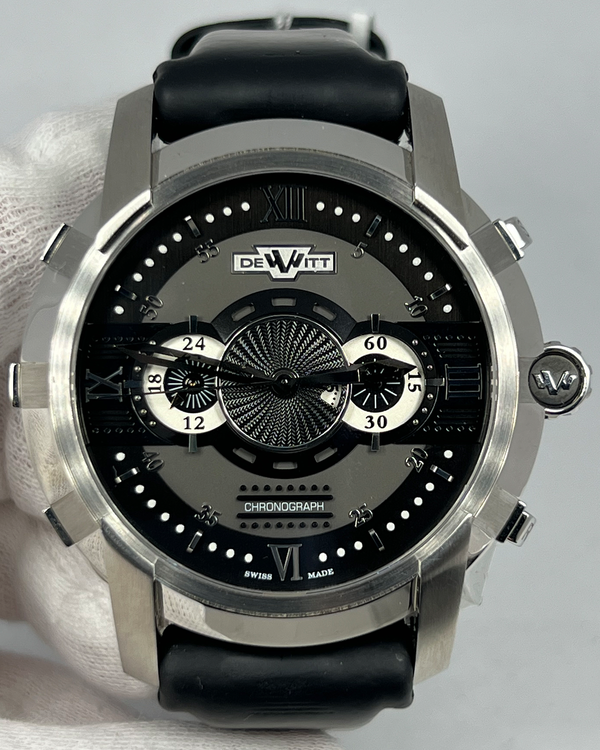 DeWitt Glorious Knight 46MM Grey Dial Leather Strap (FTV-CHR-001-RFB)