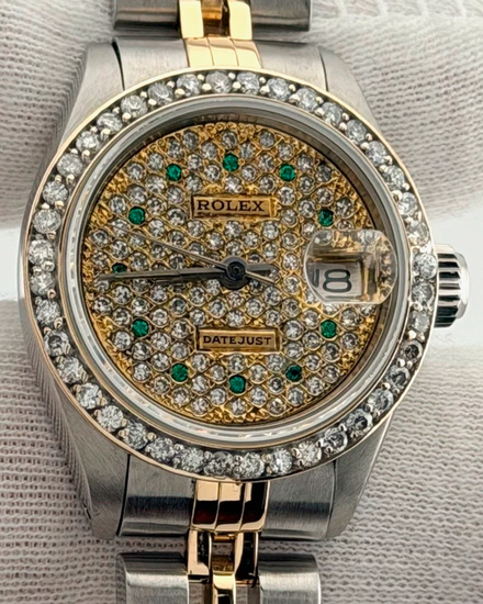 1978 (5.2 Mill Serial) Rolex Lady-Datejust 26MM Aftermarket Diamond Pavé Dial Aftermarket Two-Tone Bracelet (6917)