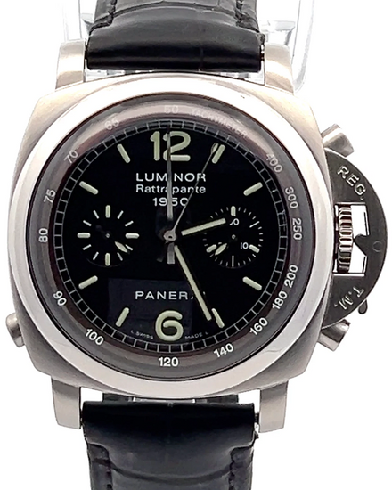 Panerai Luminor Rattrapante 1950 3 Days L.E. 44MM Black Dial Leather Strap (PAM00213)