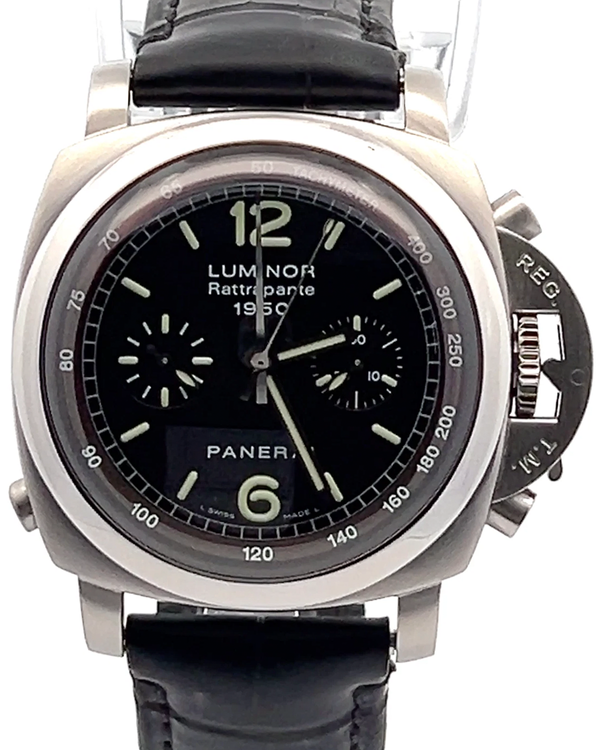 Panerai Luminor Rattrapante 1950 3 Days L.E. 44MM Black Dial Leather Strap (PAM00213)