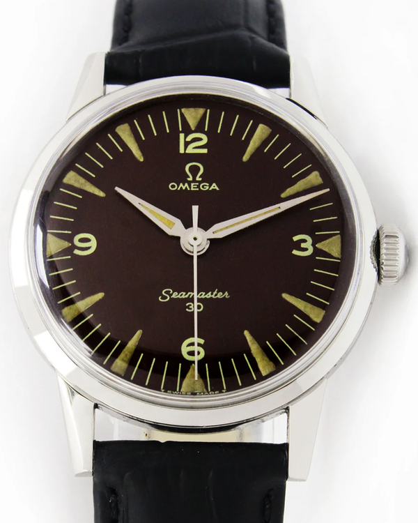 Omega Seamaster 35MM Aftermarket Brown Dial Aftermarket Leather Strap (135.003)