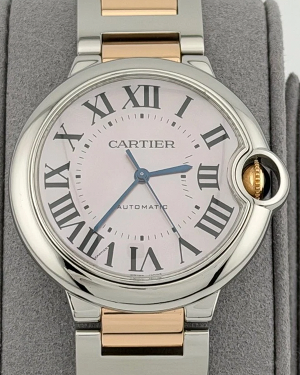 Cartier Ballon Bleu 36MM Mother of Pearl Dial Two-Tone Bracelet (W6920033)