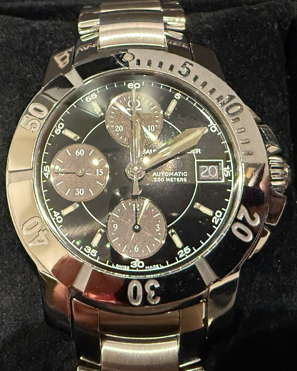 2007 Baume & Mercier Capeland 42MM Black Dial Steel Bracelet (MOA8502)