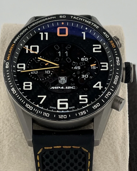 Tag Heuer Carrera "McLaren" L.E. 43MM Carbon Fiber Dial Leather Strap (CAR2080.FC6286)