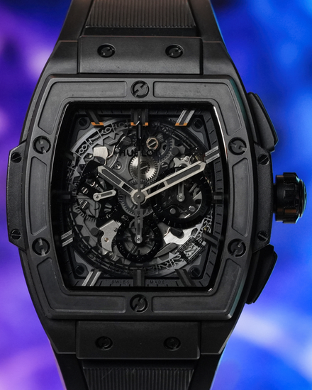 2018 Hublot Spirit Of Big Bang "All Black" 45MM Skeleton Dial Rubber Strap (601.CI.0110.RX)