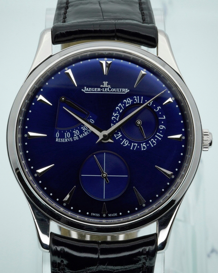 2018 Jaeger-LeCoultre Master Ultra Thin Power Reserve 39MM Blue Dial Leather Strap (Q1378480)