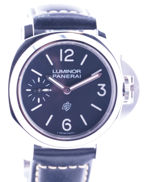 2021 Panerai Luminor Logo 44MM Black Dial Leather Strap (PAM01084)