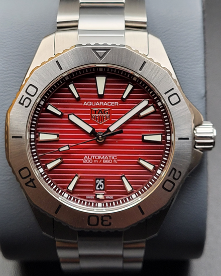 2025 Tag Heuer Aquaracer Professional 200 40MM Red Dial Steel Bracelet (WBP2114.BA0627)