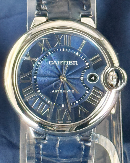 2018 Cartier Ballon Bleu 42MM Blue Dial Leather Strap (WSBB0025)
