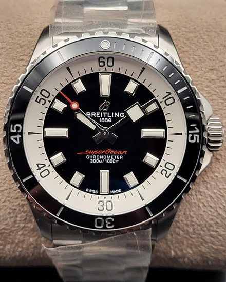 Breitling Superocean 42MM Black Dial Steel Bracelet (A17375)