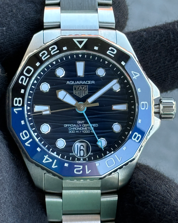 2025 Tag Heuer Aquaracer Professional 300 GMT 42MM Blue Dial Steel Bracelet (WBP5114.BA0013)