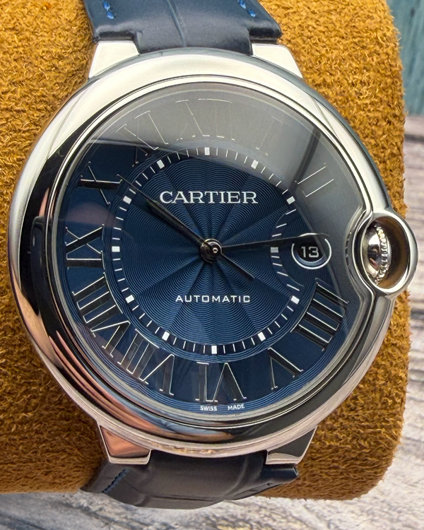 2020 Cartier Ballon Bleu 42MM Blue Dial Leather Strap (WSBB0025)