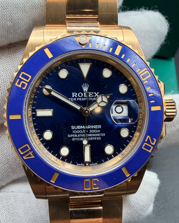 2025 Rolex Submariner Date "Bluesy" 41MM Blue Dial Yellow Gold Oyster Bracelet (126618LB)