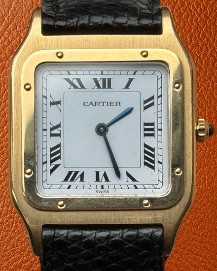 Cartier Santos Dumont 33MM White Dial Aftermarket Leather Strap (9605)