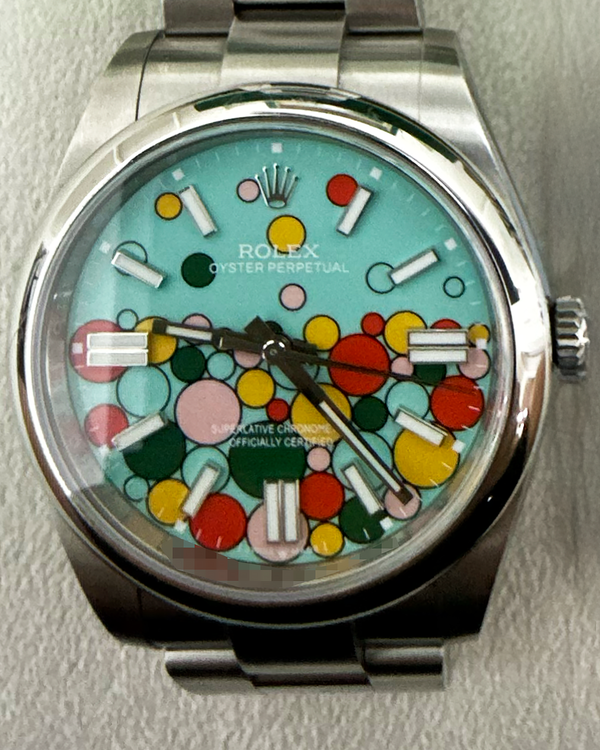 2021 Rolex Oyster Perpetual 41MM Turquoise "Celebration" Dial Oyster Bracelet (124300)