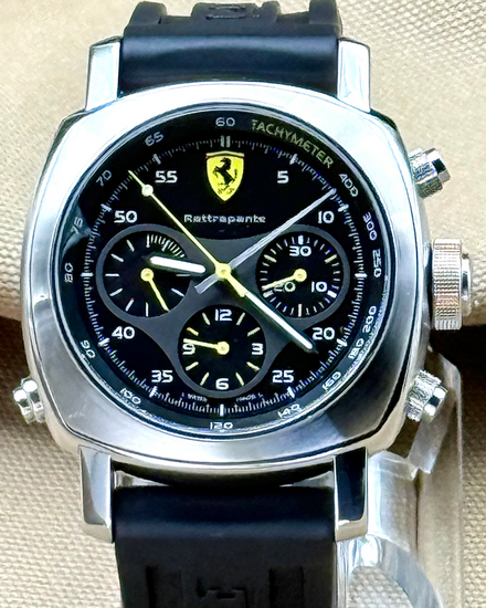 Panerai Ferrari "Rattrapante" L.E. 45MM Black Dial Rubber Strap (FER00010)