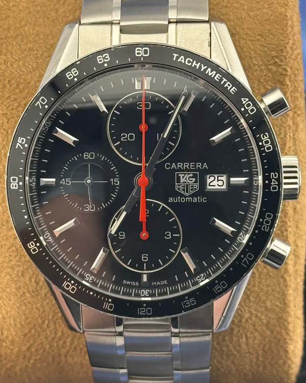 Tag Heuer Carrera 41MM Black Dial Steel Bracelet (CV2014-2)
