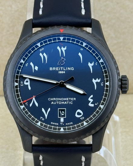 2022 Breitling Aviator 8 Middle East L.E. 41MM Blue Dial Leather Strap  (M173154A1C1X3)