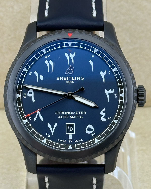 2022 Breitling Aviator 8 Middle East L.E. 41MM Blue Dial Leather Strap  (M173154A1C1X3)
