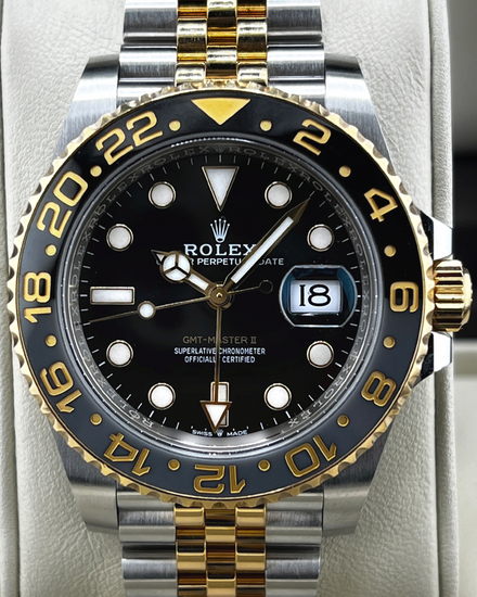 2023 Rolex GMT-Master II "Bumblebee" 40MM Black Dial Two-Tone Jubilee Bracelet (126713GRNR)