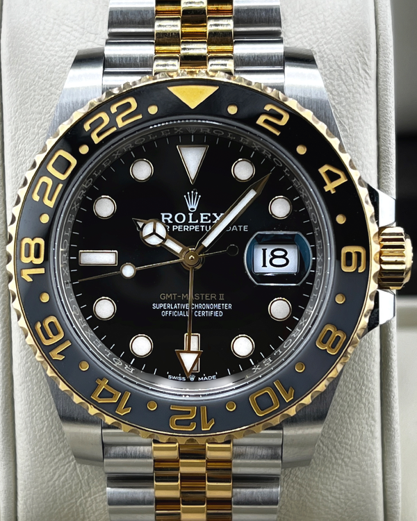 2023 Rolex GMT-Master II "Bumblebee" 40MM Black Dial Two-Tone Jubilee Bracelet (126713GRNR)