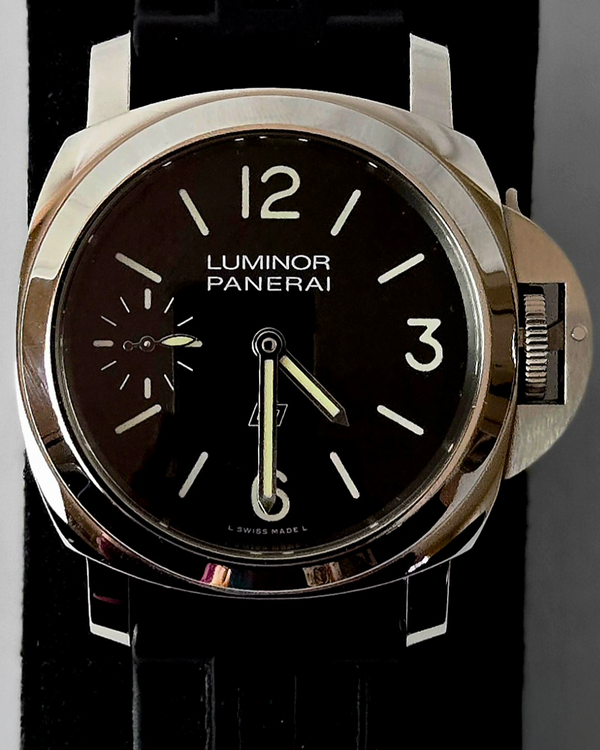 2022 Panerai Luminor Logo 44MM Black Dial Rubber Strap (PAM01084)