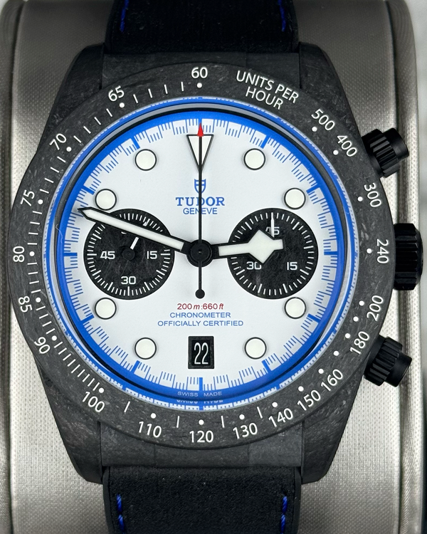 2025 Tudor Black Bay Chrono "Carbon 25" L.E. 42MM White Dial Leather Strap (79377KN)