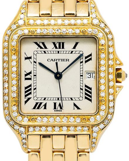 Cartier Panthère De Cartier 28MM Quartz Ivory Dial Yellow Gold Bracelet (W25014B9)