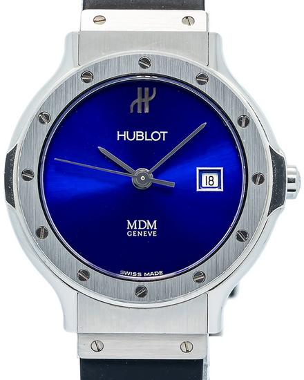 Hublot Classic MDM 28MM Quartz Blue Dial Rubber Strap (B1395.1)