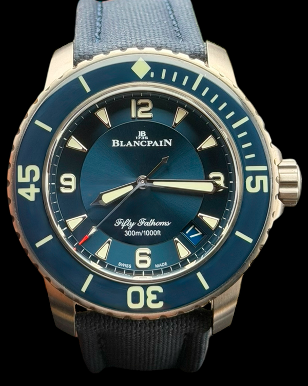 2025 Blancpain Fifty Fathoms 45MM Blue Dial Textile Strap (5015-12B40-052A)