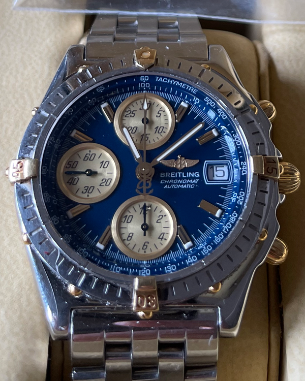 1999 Breitling Chronomat 40MM Blue Dial Steel Bracelet (B137C52PA)