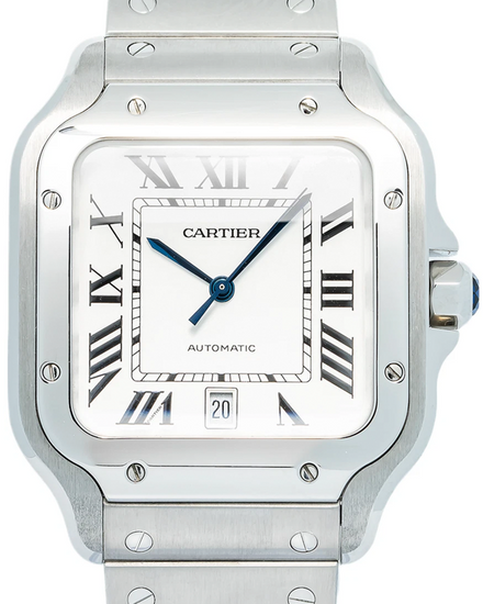 2019 Cartier Santos De Cartier 39.8MM Silver Dial Steel Bracelet (WSSA0009)