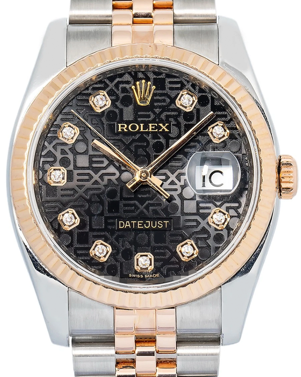 Rolex Datejust 36MM Black Dial Two-Tone Super Jubilee Bracelet (116231)