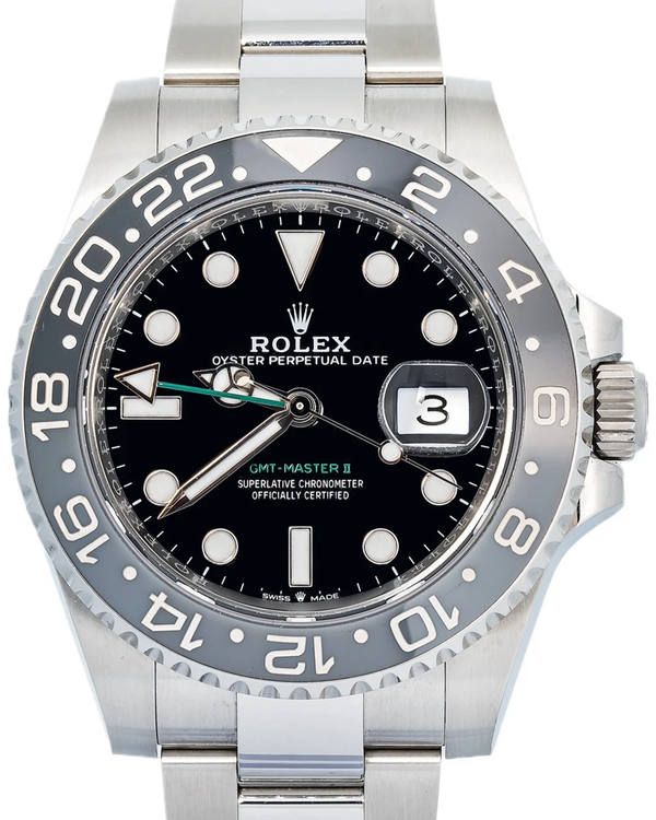 2025 Rolex GMT-Master II "Bruce Wayne" 40MM Black Dial Oyster Bracelet (126710GRNR)