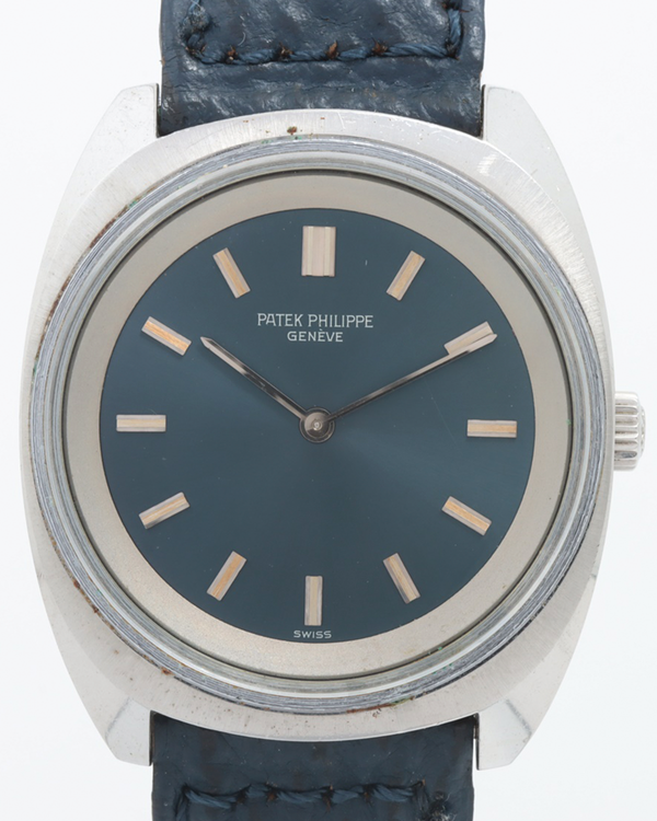 Patek Philippe Calatrava 33MM Blue Dial Aftermarket Leather Strap (3579/1)