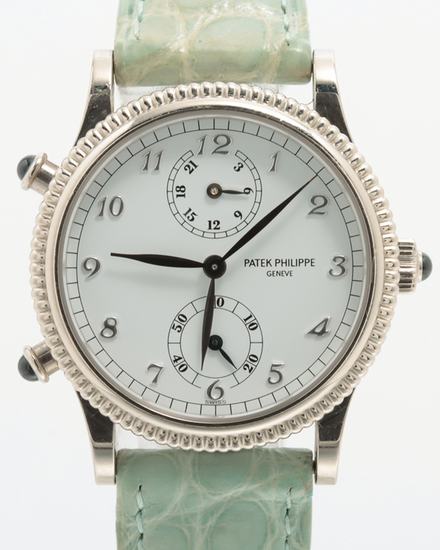 Patek Philippe Calatrava Travel Time 29MM White Dial Leather Strap (4864G)