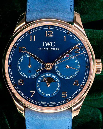 2024 IWC Schaffhausen Portugieser Perpetual Calendar 42.4MM Blue Dial Leather Strap (IW344205)
