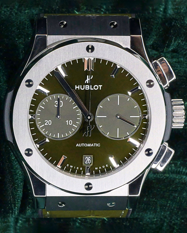2023 Hublot Classic Fusion 45MM "Sunray" Green Dial Leather Strap (521.NX.8970.RX)