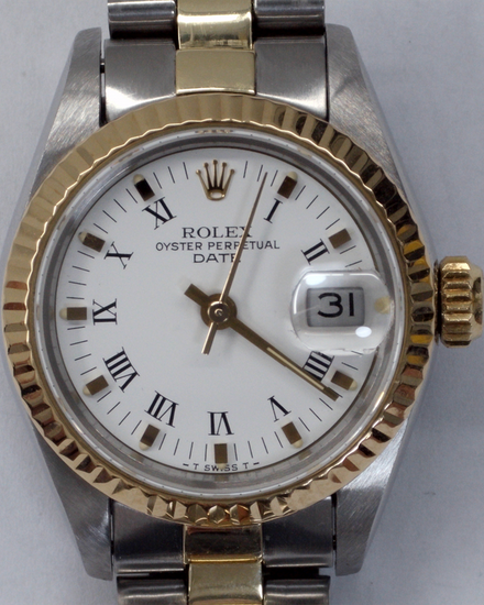 1986 Rolex Lady-Datejust 26MM White Dial Two-Tone Oyster Bracelet (69173)