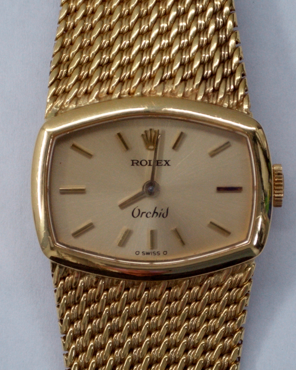 Rolex Vintage "Orchid" 23MM Champagne "Orchid" Dial Yellow Gold Bracelet (326)