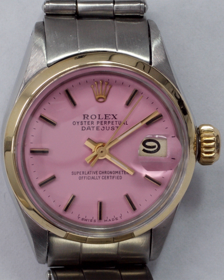 Rolex Lady-Datejust 26MM Aftermarket Pink Dial Oyster Bracelet (6517)