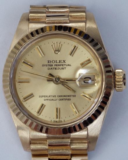 1984 Rolex Lady-Datejust 26MM Champagne Dial Yellow Gold President Bracelet (6917)