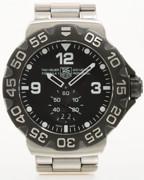 2014 Tag Heuer Formula 1 44MM Quartz Black Dial Steel Bracelet (WAH1010.BA0854)