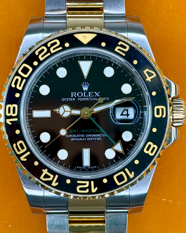 2011 Rolex GMT-Master II 40MM Black Dial Two-Tone Oyster Bracelet (116713LN)