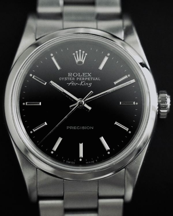 No Reserve - 1991 Rolex Air-King 34MM Black Dial Oyster Bracelet (14000)
