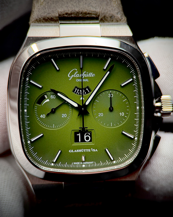 2025 Glashütte Original Seventies Panorama Date 40MM Green Dial Leather Strap (1-37-02-09-02-62)